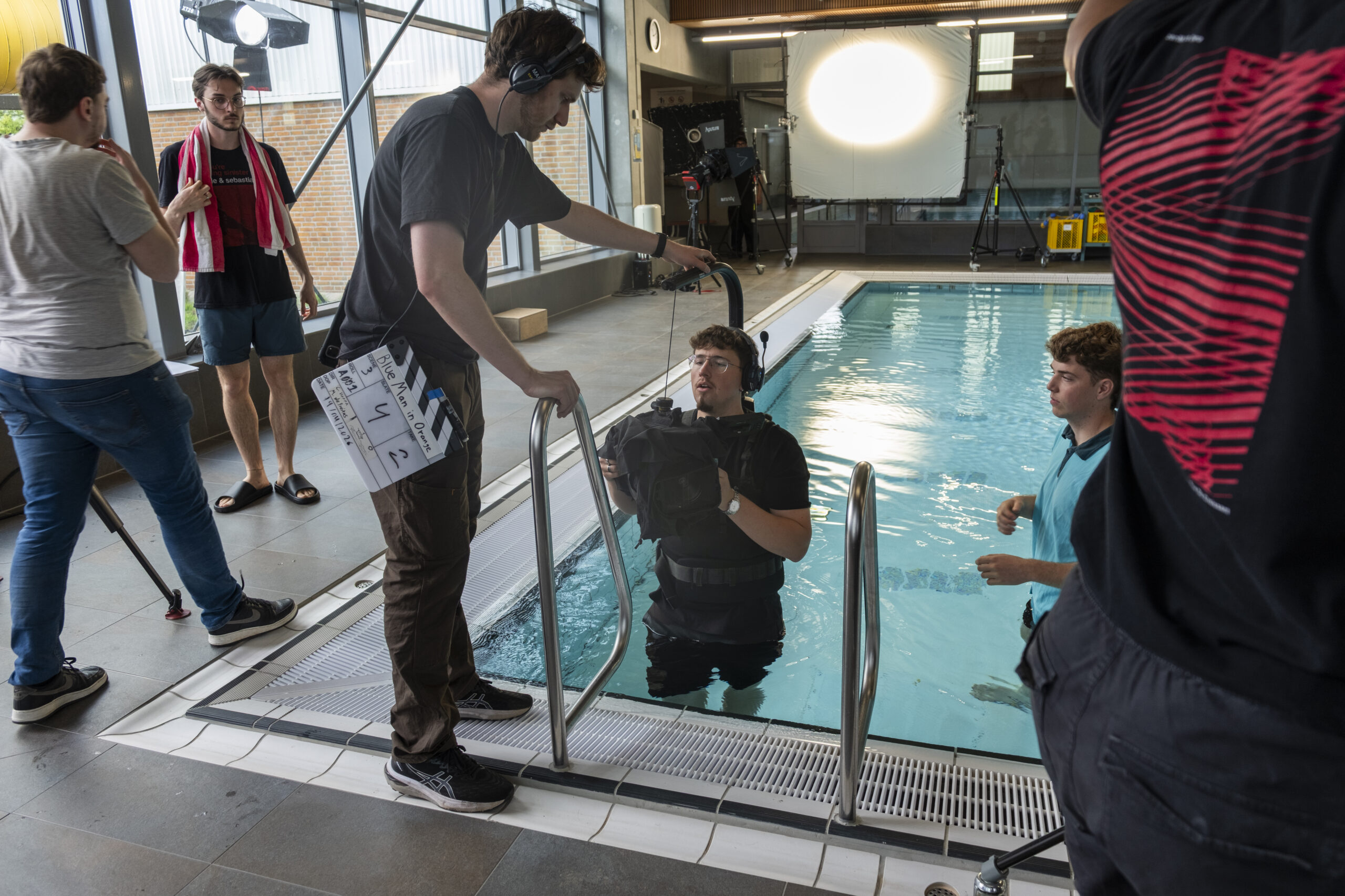 Blue Man In Orange BTS-25
