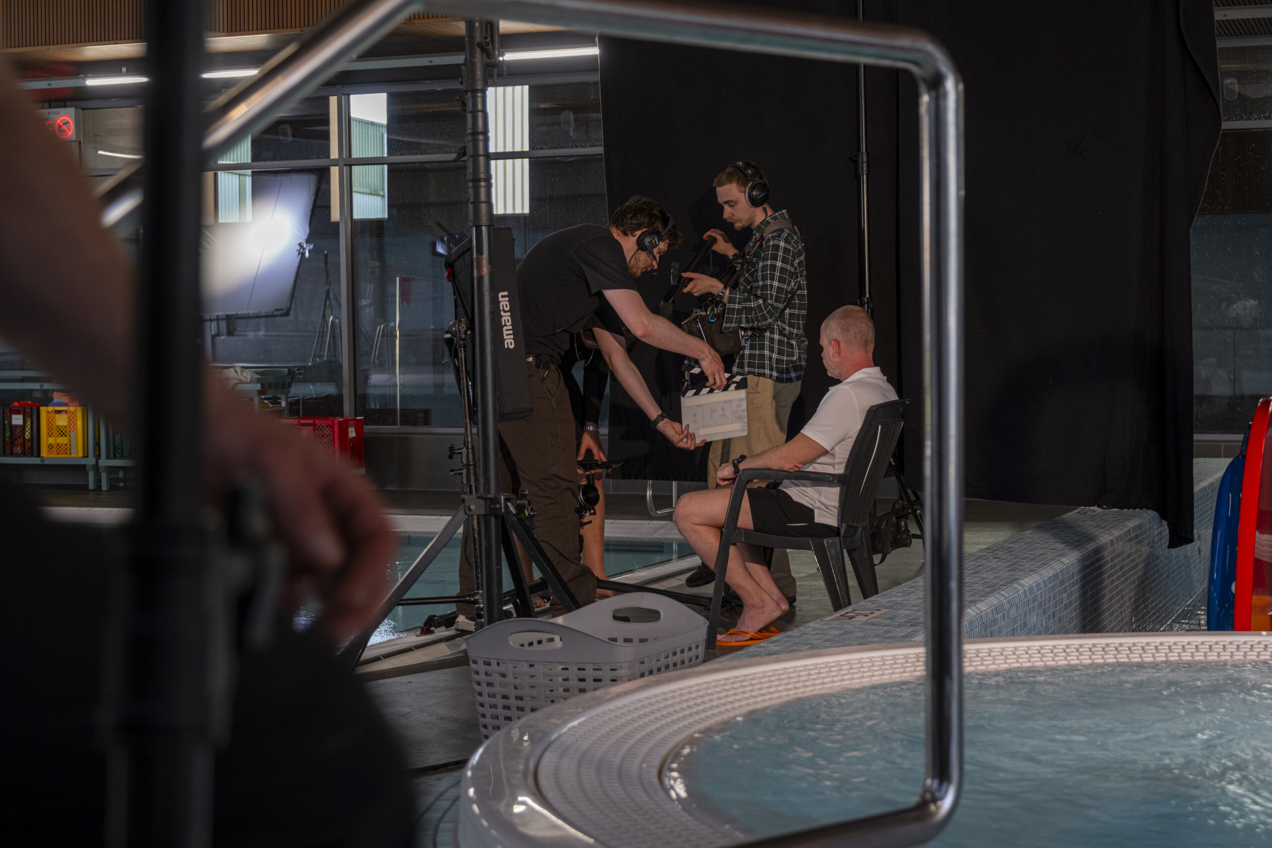 Blue Man In Orange BTS-45